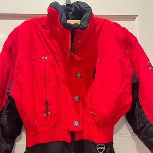 Vintage Red and Black ski jumpsuit